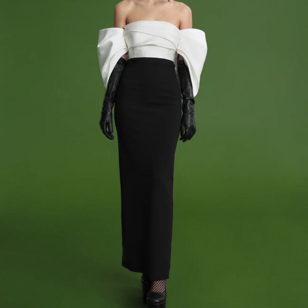 Solace London The Arla Maxi Dress in Black and Cream